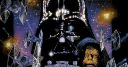 Darth Vader and iconic spaceships from Star Wars: Episode V - The Empire Strikes Back against a cosmic backdrop.