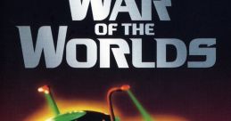 Classic sci-fi poster for "The War of the Worlds" (1953) featuring iconic alien ships and a vibrant cityscape backdrop.