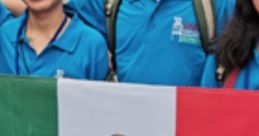 Group of smiling students holding the Mexican flag, showcasing national pride in Mexican culture and memes.