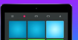 Colorful drum pad interface for creating and recording Dubstep beats on a tablet. Perfect for music producers and enthusiasts.