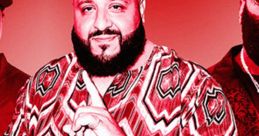 DJ Khaled and friends pose in vibrant red attire, embodying the energy and style of hip hop rap culture.