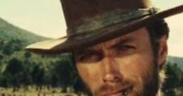 Clint Eastwood as Blondie in "The Good, the Bad and the Ugly", showcasing iconic Western style and rugged charm.