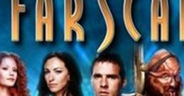 Farscape cast featuring Aeryn Sun, John Crichton, and other iconic characters in a sci-fi adventure setting.