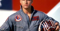 Maverick from Top Gun kneels confidently in flight gear, showcasing his iconic helmet and intense demeanor.