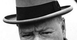 Winston Churchill, iconic leader with cigar and hat, exemplifying strength and resilience during wartime.