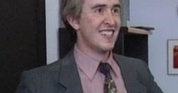 Alan Partridge smiling confidently in a suit, iconic moment from "I'm Alan Partridge," showcasing his humorous character.