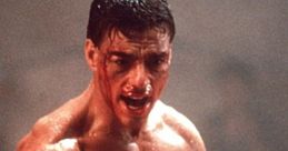 Kurt Sloane, the fierce kickboxer, showcases intense determination with a muscular physique in a training scene.