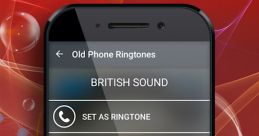 Old phone ringtones app interface featuring options for alarm, ringtone, and notification sounds. Classic British sound selection.