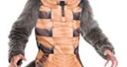 Furry raccoon costume with a brown jumpsuit, ideal for costume parties or themed events, perfect for MEMEBORD fans.