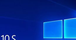 Windows 10 S logo on a blue background, showcasing the sleek design and user-friendly interface of the operating system.