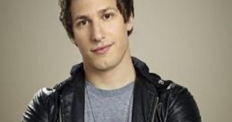 Jake Peralta, the charming detective from Brooklyn Nine-Nine, poses confidently in a stylish leather jacket.