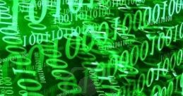 Green digital background featuring binary code, symbolizing data and bytes in technology and computing.