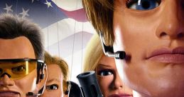 Team America World Police movie poster featuring puppet characters, patriotic themes, and action-packed adventure.