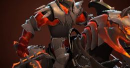 Chaos Knight from Dota, riding a fiery steed with a glowing sword, exudes power and intensity in battle.