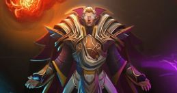 Invoker from Dota, showcasing his powerful spellcasting with fire, ice, and lightning effects surrounding him.