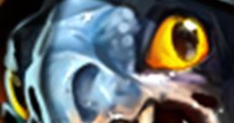 Close-up of Slark from Dota, showcasing his menacing teeth and vibrant yellow eyes, highlighting his fierce persona.