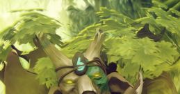 Treant Protector from Dota, depicted with luminescent eyes and vibrant foliage, embodying nature's essence and power.