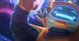 Nunu Bot from League of Legends, featuring a cheerful robotic character amid a vibrant gaming backdrop.