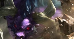 Alistar, the powerful tank from League of Legends, bursts through debris with fierce determination and strength.