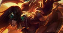 Sivir from League of Legends strikes a dynamic pose, showcasing her fierce battle readiness and iconic armor.