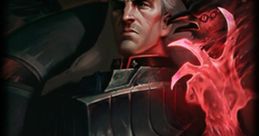 Swain from League of Legends, showcasing his dark attire and sinister abilities, embodying power and strategy on the battlefield.