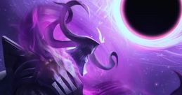 Dark Star Thresh unleashes cosmic power with his dark energy, surrounded by a mysterious black hole in the universe.