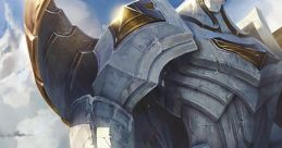 Galio, the colossal champion from League of Legends, towers over a lush landscape, embodying strength and protection.