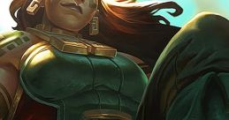 Illaoi from League of Legends exudes strength with her intense gaze and powerful stance, showcasing her warrior spirit.