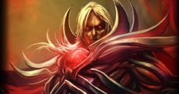 Blood Lord Vladimir from League of Legends, showcasing dark powers and a striking crimson aura in armor.