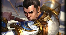 Xin Zhao in striking combat pose, showcasing his armor and spear, embodying the spirit of League of Legends gameplay.