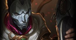 Jhin from League of Legends, showcasing his theatrical elegance and deadly intent in a dramatic setting.