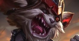 Kled from League of Legends, fierce and wild, ready for battle with a weapon in hand and a determined expression.