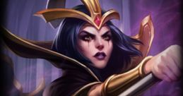 LeBlanc from League of Legends, wielding magic with a fierce expression, showcases her iconic look and powerful stance.