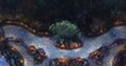 Top-down view of Twisted Treeline map in League of Legends, featuring NPC locations and dark fantasy landscape elements.