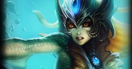 Nami from League of Legends, a mystical sea champion wielding underwater powers and a trident, radiates elegance and strength.