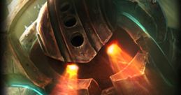 Nautilus from League of Legends, showcasing his metallic armor and glowing eyes, ready for battle in the depths.