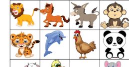 Colorful Animal Bingo card featuring various animals like lions, dolphins, pandas, and a "Free!" space for kids' games.