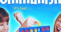 Children enjoying a colorful board game titled "Communism: It's Cool," featuring bright tokens and enthusiasm.