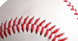 Close-up of a baseball showcasing its red stitching and smooth leather surface, perfect for baseball clips and highlights.