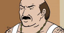 Carl from Aqua Teen Hunger Force, known for his tough demeanor and distinctive style, wears a tank top with a gold chain.