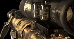 Detailed view of an MLG weapon with a sniper scope, showcasing realistic textures and tactical design elements.