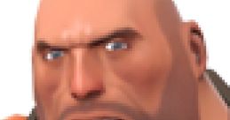 Heavy from Team Fortress 2, displaying a fierce expression, emphasizing his strength and character in the game.