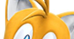 Tails from Sonic the Hedgehog, featuring his signature orange fur, blue eyes, and playful expression.