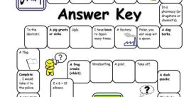 Colorful quiz board featuring various questions and answers, perfect for engaging learners in a fun, interactive format.