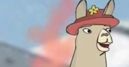 Llama wearing a cute hat, showcasing a quirky and humorous character from the "Llamas with Hats" series.