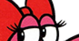 Birdo from Super Mario Advance with a pink face and red bow, showcasing her iconic expressive eyes and playful demeanor.