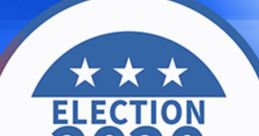 Election 2020 logo with red, white, and blue colors, featuring three stars and the text "ELECTION 2020" prominently displayed.