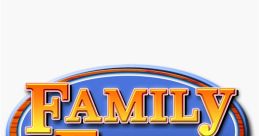 Colorful "Family Feud" logo featuring bold text in yellow and orange on a blue background, representing the iconic game show.