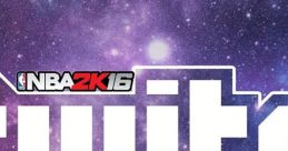 NBA 2K16 logo over a cosmic background, featuring the Twitch name, perfect for gamers and streaming enthusiasts.