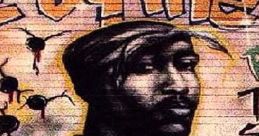 Graffiti mural of 2Pac featuring bold colors and the phrase "By the," capturing his iconic style and legacy in hip-hop culture.